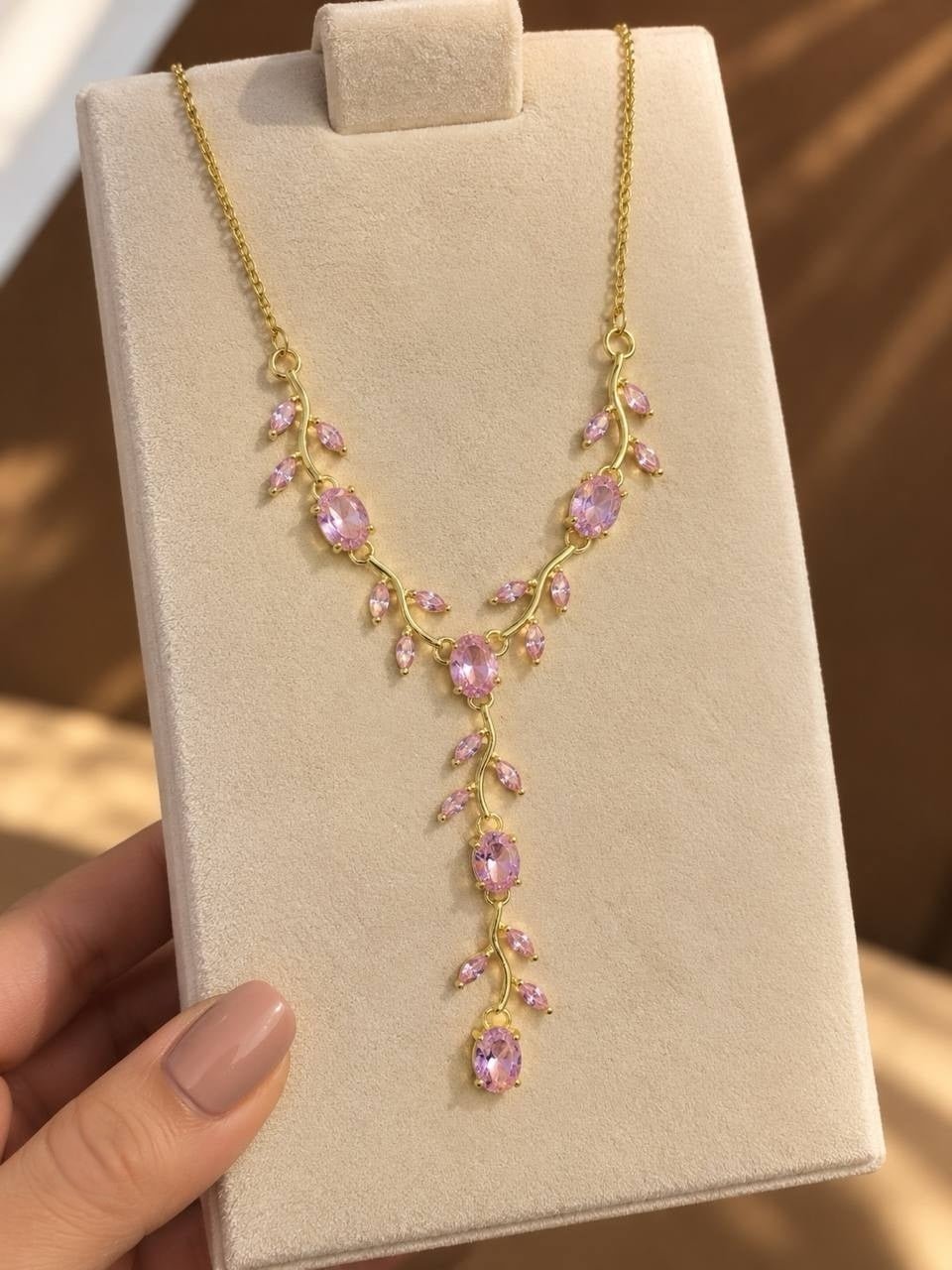 Pink Tulip gold-plated necklace