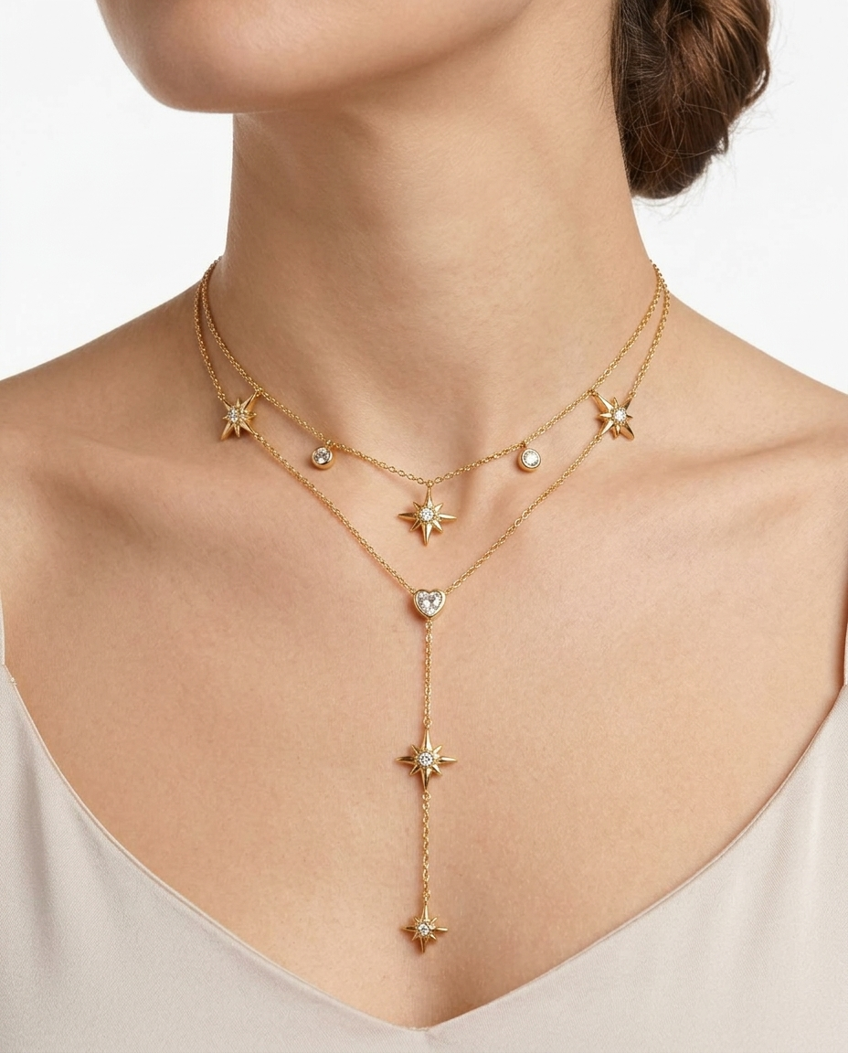 Drop stainless steel necklace