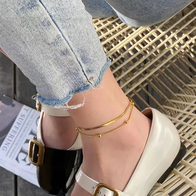 Double Layered Gold Anklet.