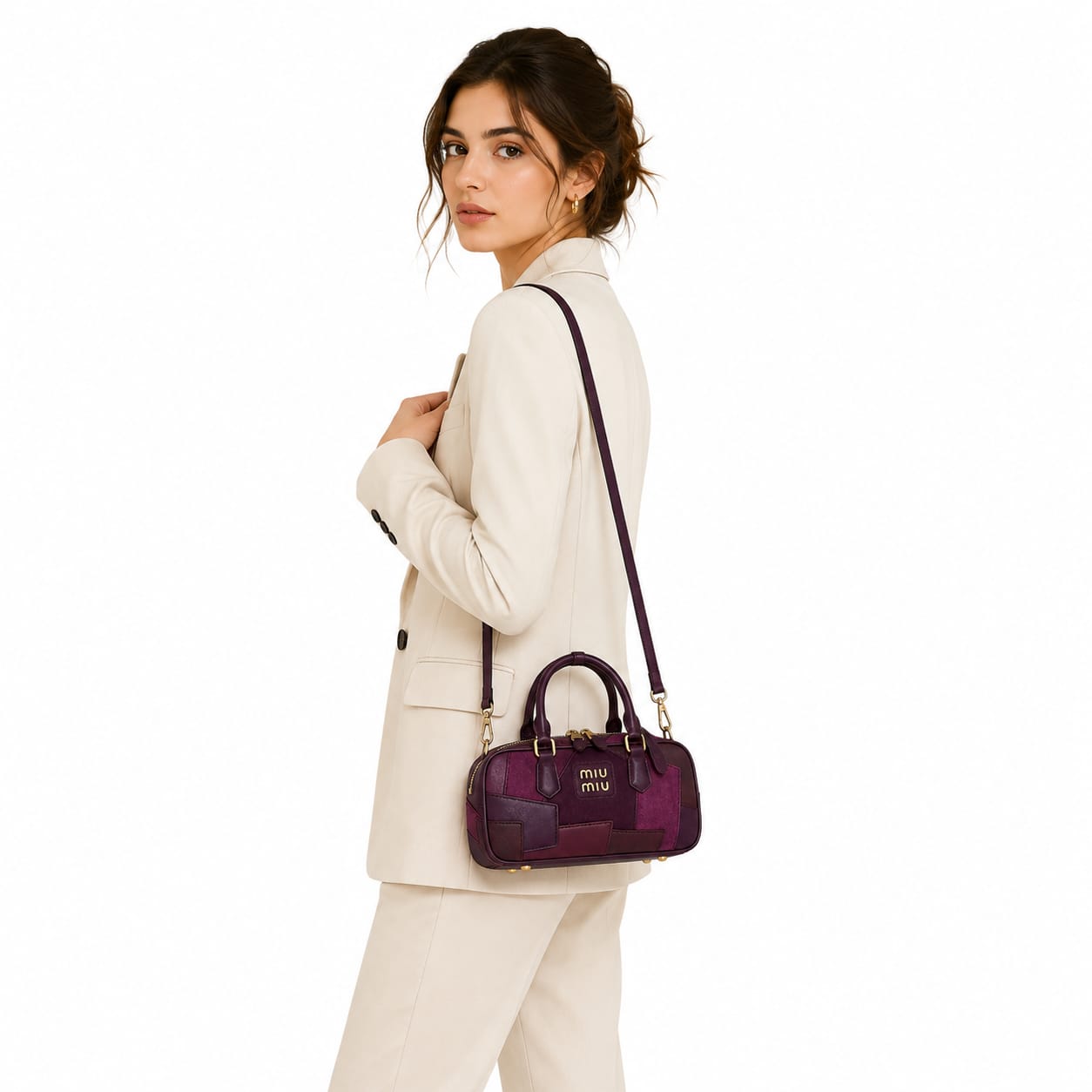 Miu Miu Beau patchwork leather bag.