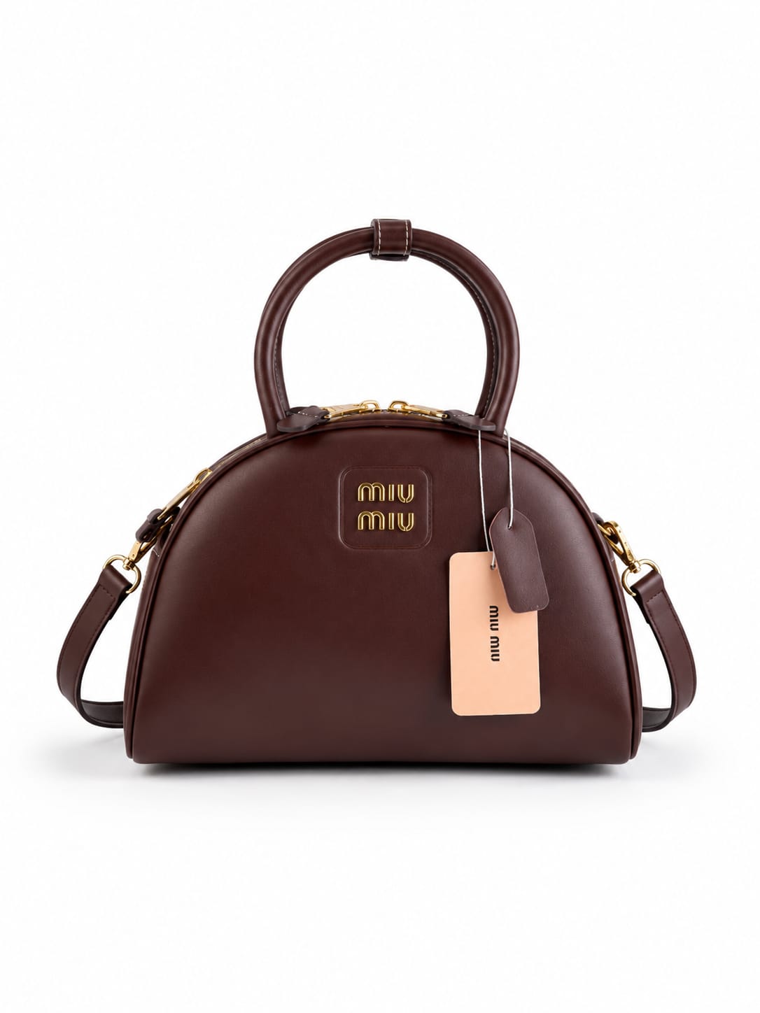 Miu Miu Beau bowling bag featuring gold-tone