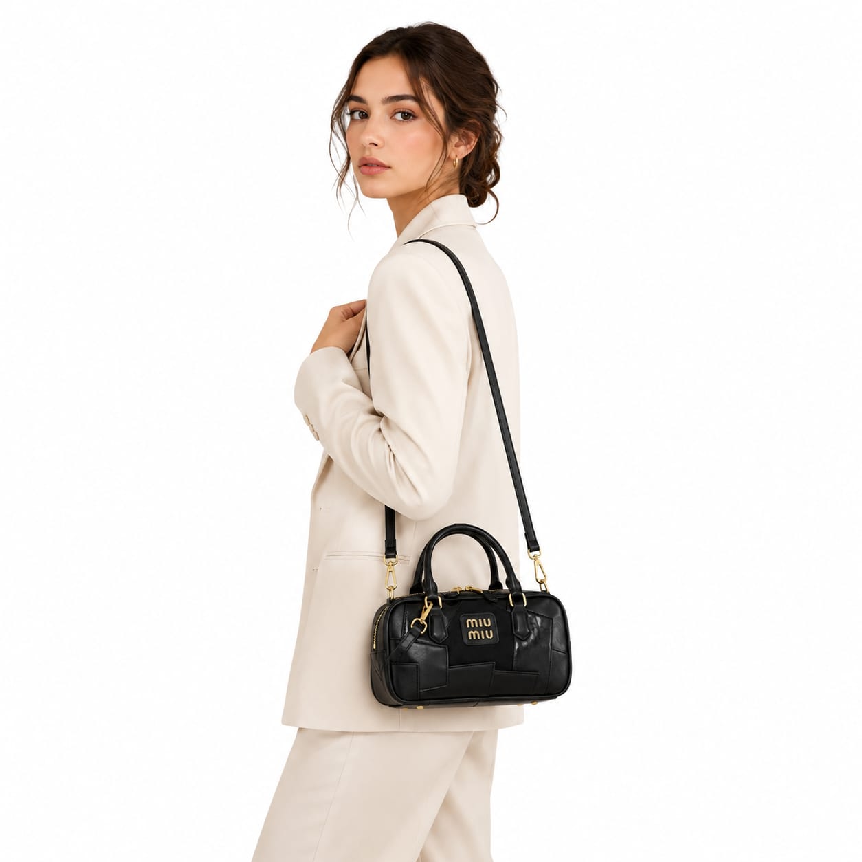 Miu Miu Beau patchwork leather bag.