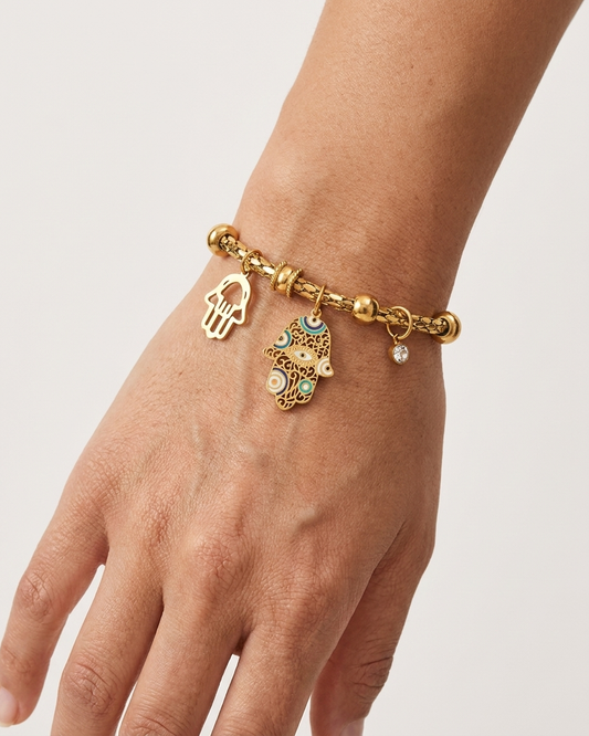 Hamsa Hand Stainless Steel Bracelet