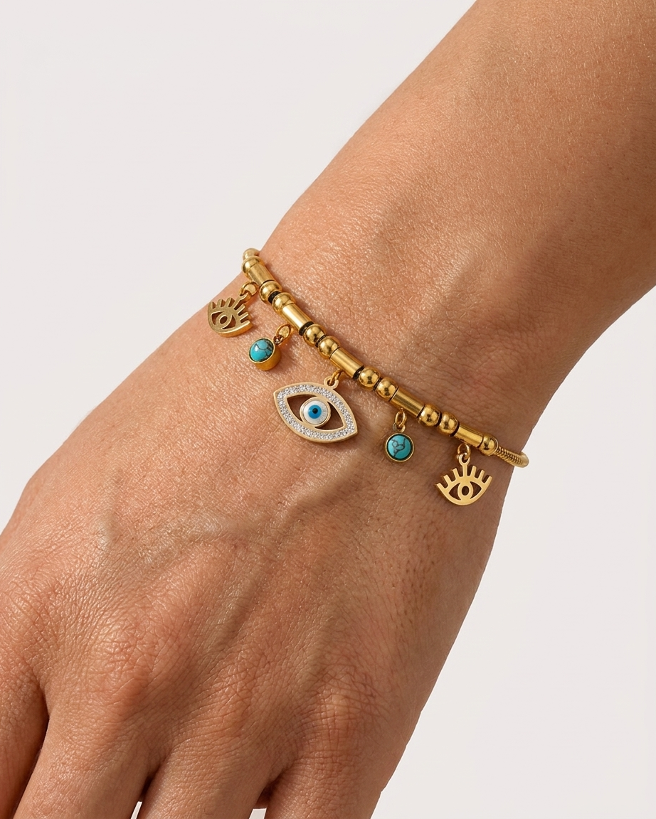 Evil Eye Stainless Steel Bracelet