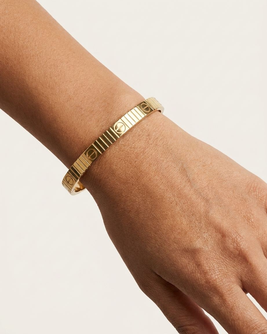 Cartier-Style Stainless Steel Bracelet