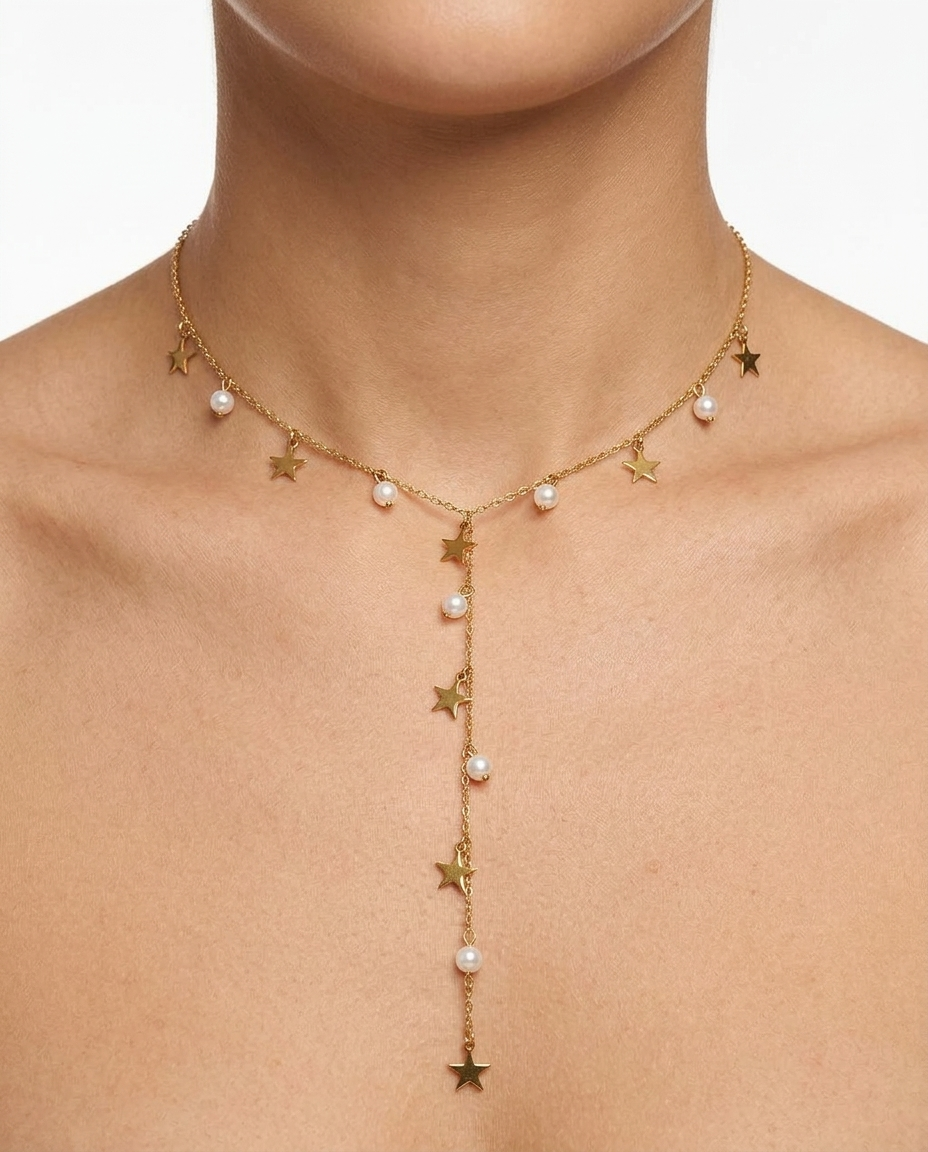 Drop stainless steel necklace