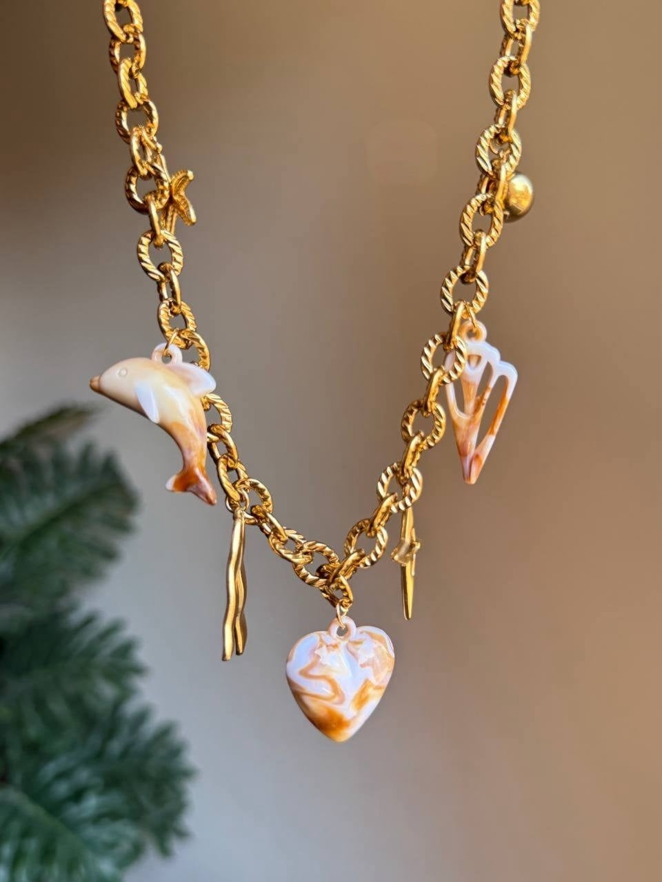 Shell Heart Stainless Steel Necklace