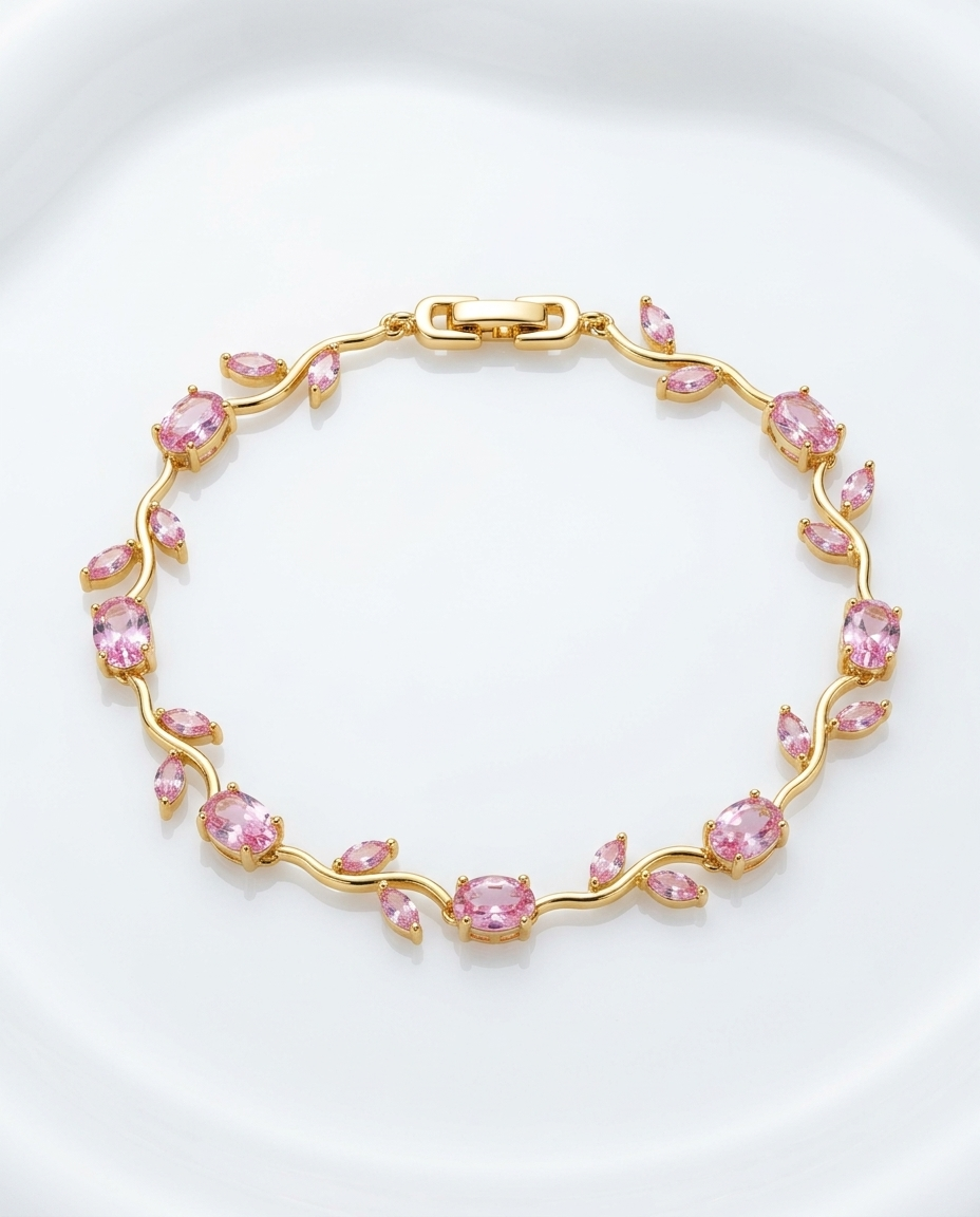 Pink Tulip gold-plated bracelet