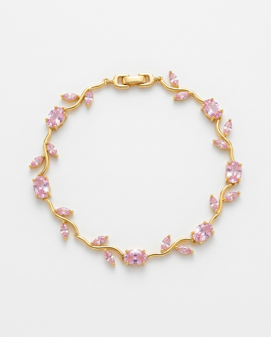 Pink Tulip gold-plated bracelet