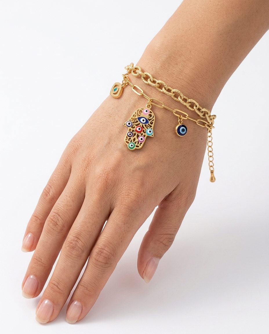 Hamsa stainless steel bracelet