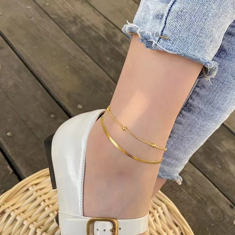 Double Layered Gold Anklet.