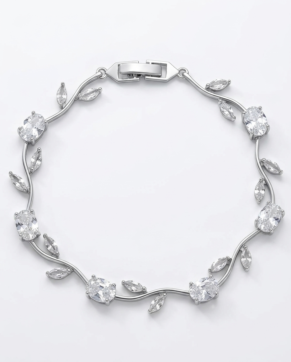 Silver tulip gold-plated bracelet
