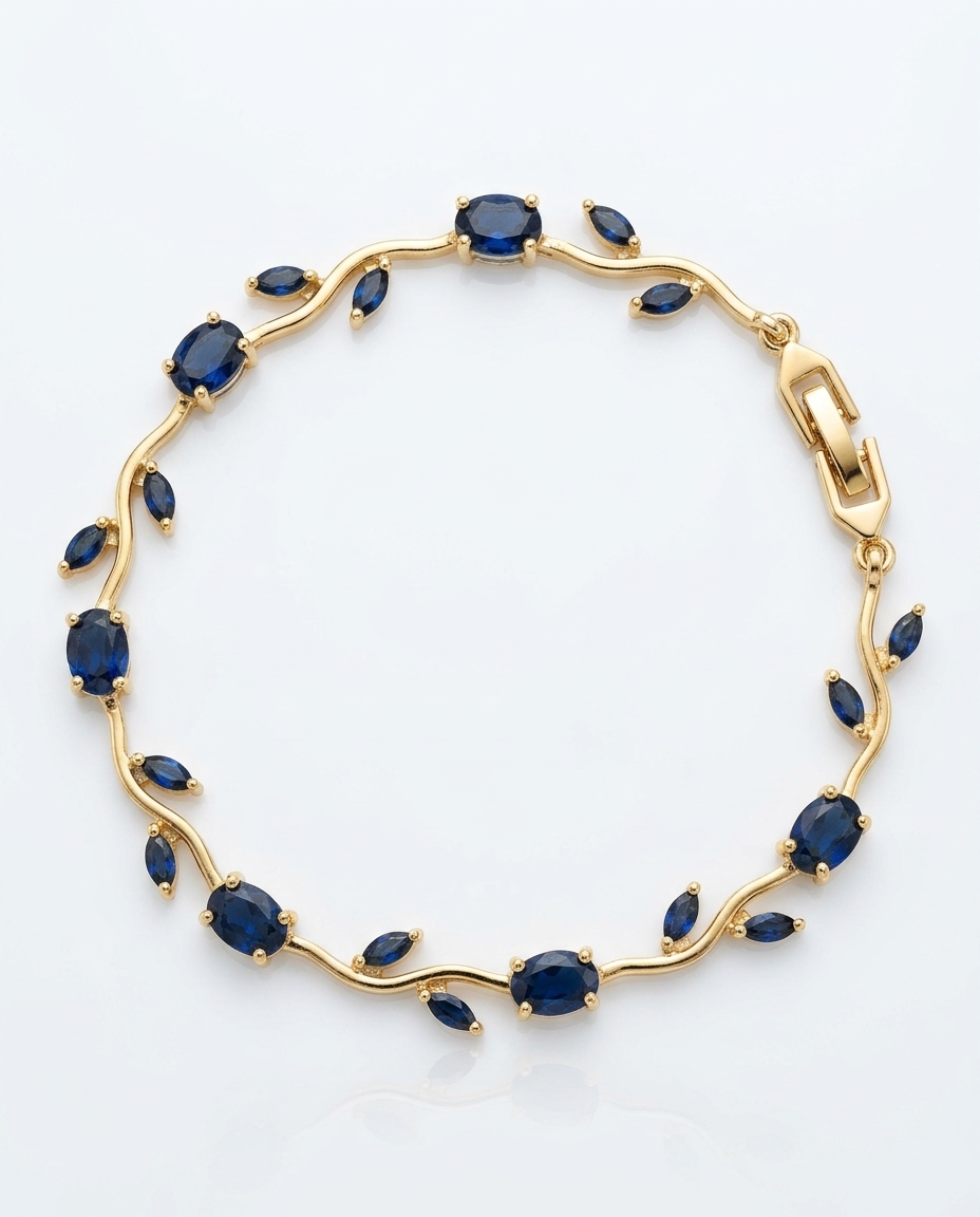 Blue tulip gold-plated bracelet