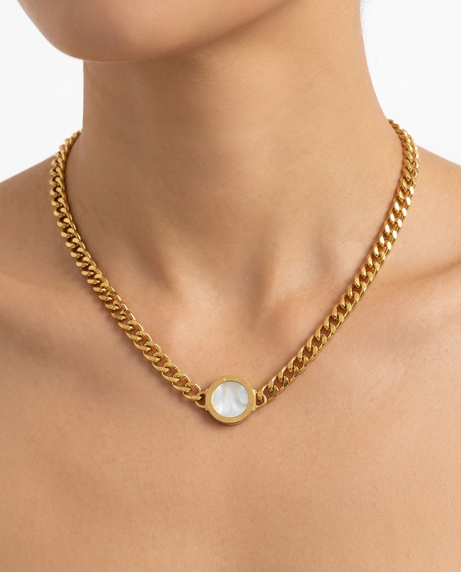 Double face stainsteel necklace