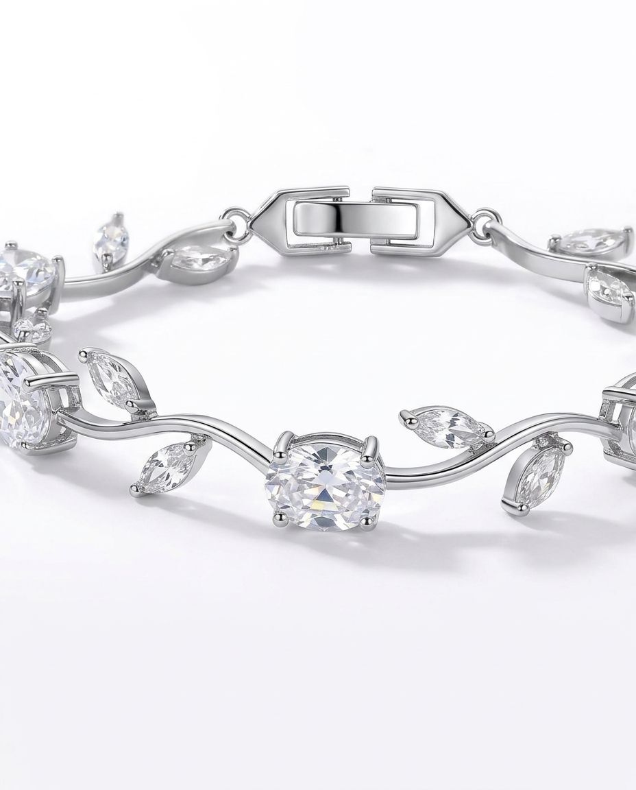 Silver tulip gold-plated bracelet