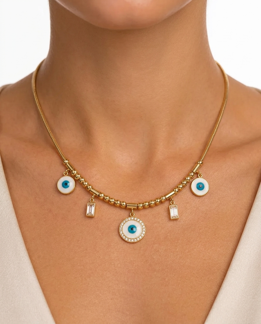 Eye Motif Stainless Steel Necklace