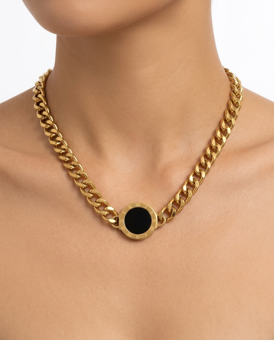 Double face stainsteel necklace