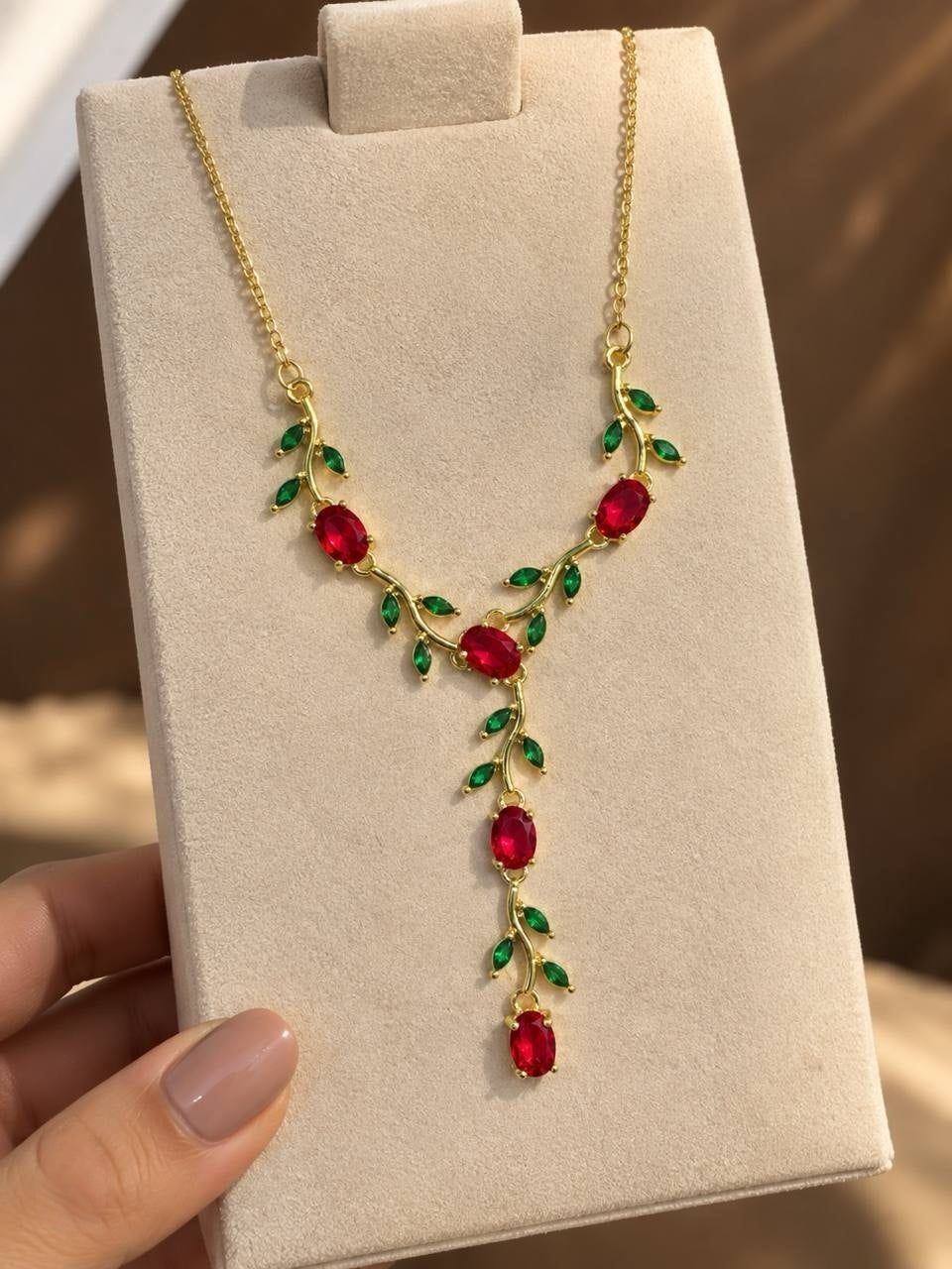 Red Tulip gold-plated necklace