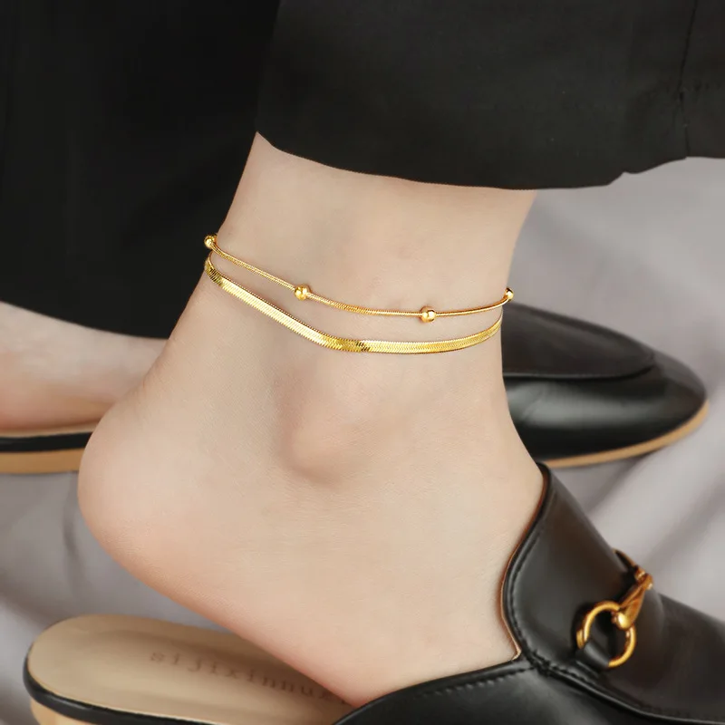 Double Layered Gold Anklet.