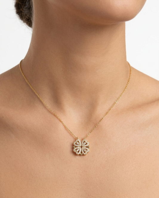 Stainless Steel Crystal Heart Necklace