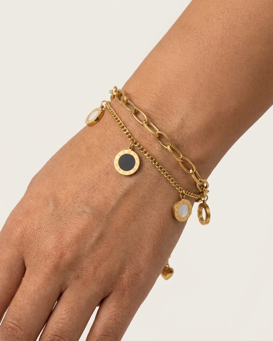 Roman-Inspired Stainless Steel Bracelet
