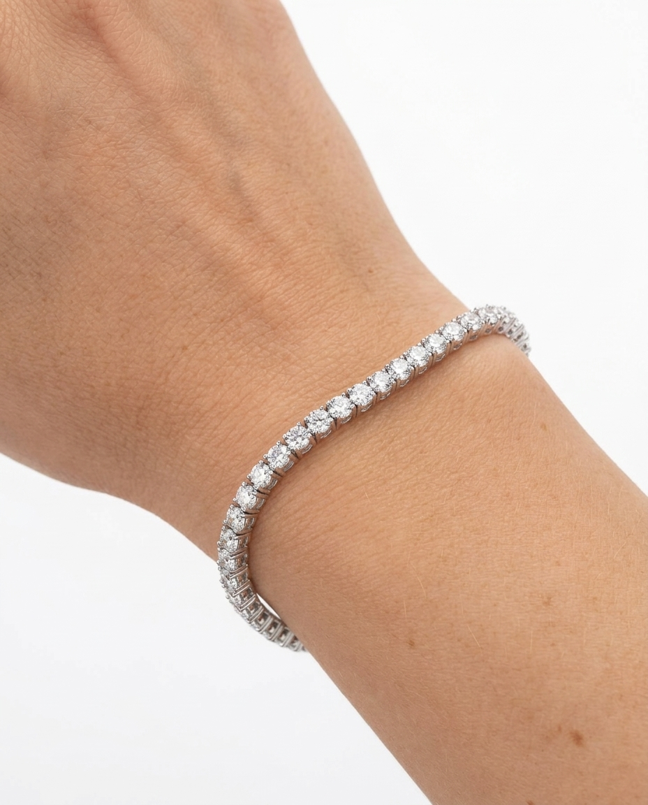 Tennis silver stainless bracelet