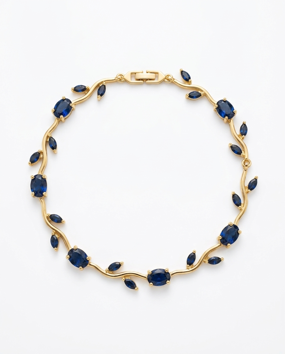 Blue tulip gold-plated bracelet