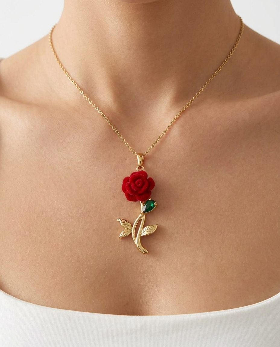 Red Flower Necklace