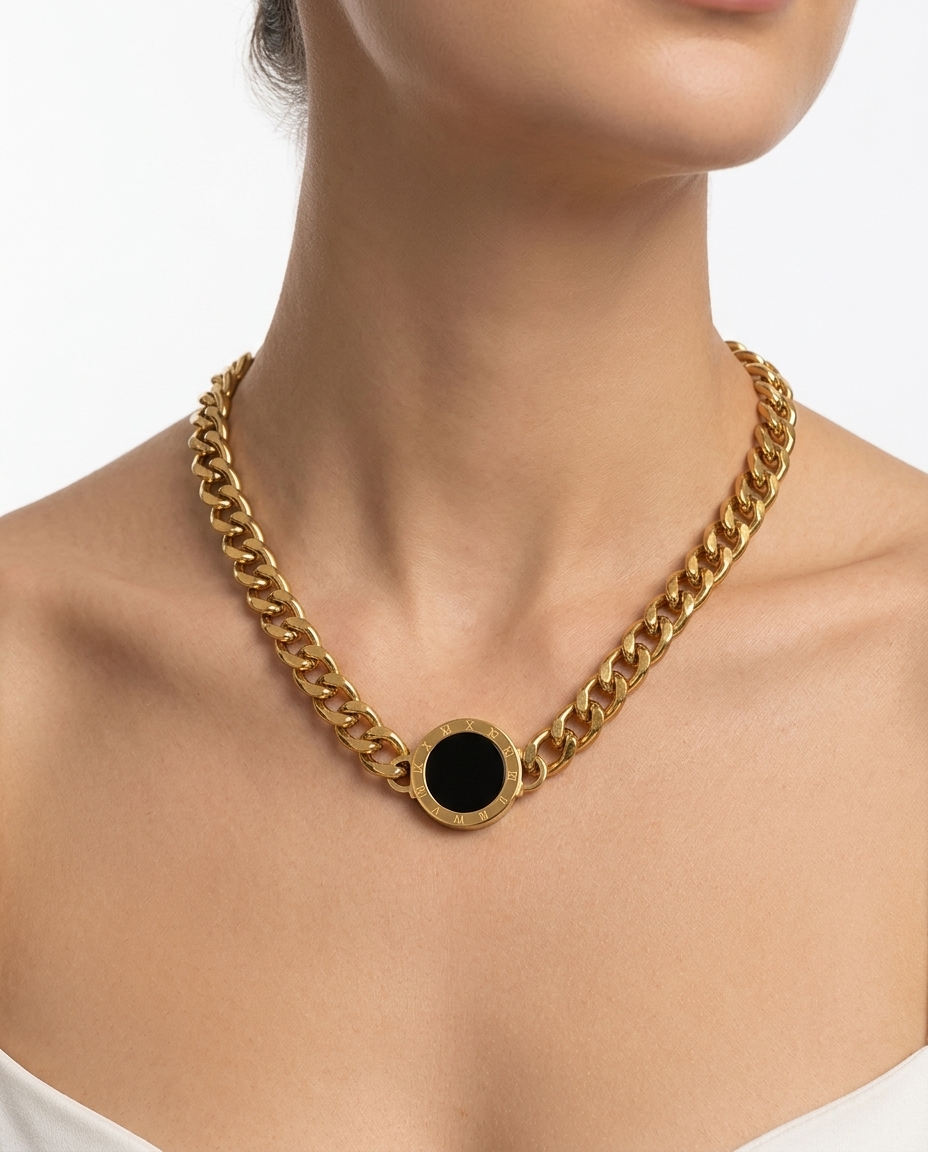 Double face stainsteel necklace