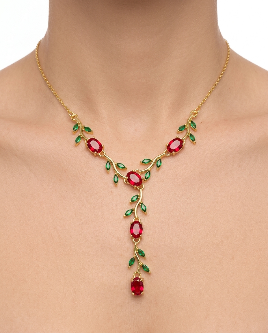 Red Tulip gold-plated necklace