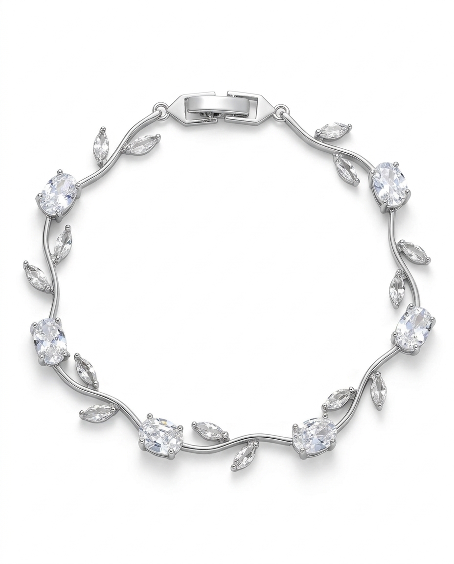 Silver tulip gold-plated bracelet