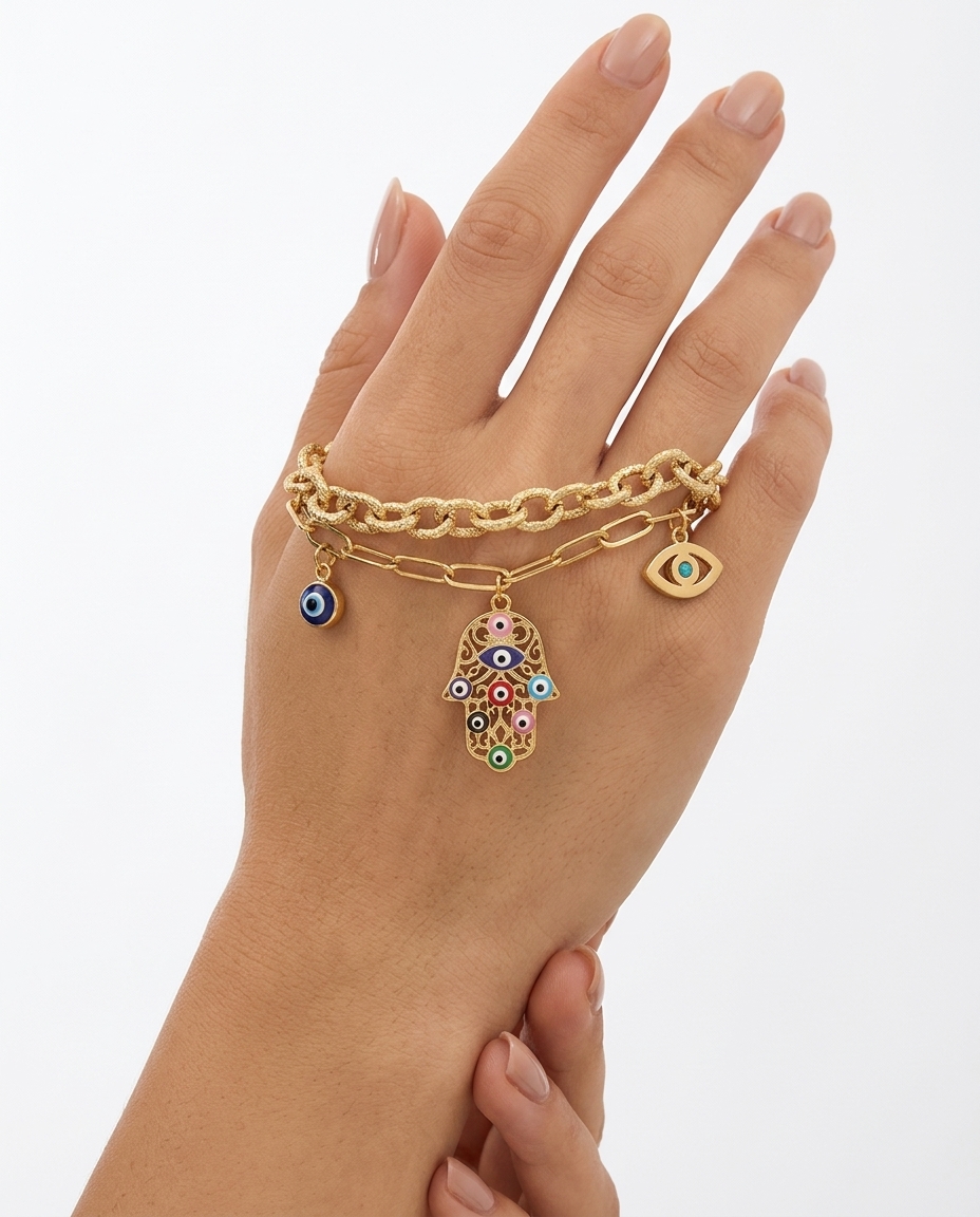 Hamsa stainless steel bracelet