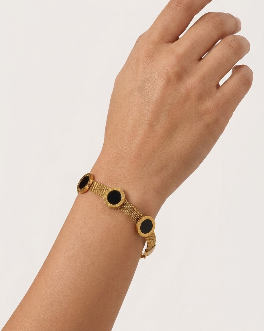 Roman-Inspired Stainless Steel Bracelet