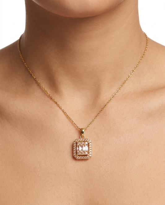 Square stainless steel necklace