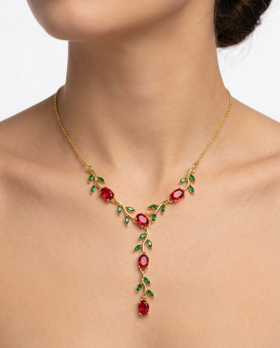 Red Tulip gold-plated necklace