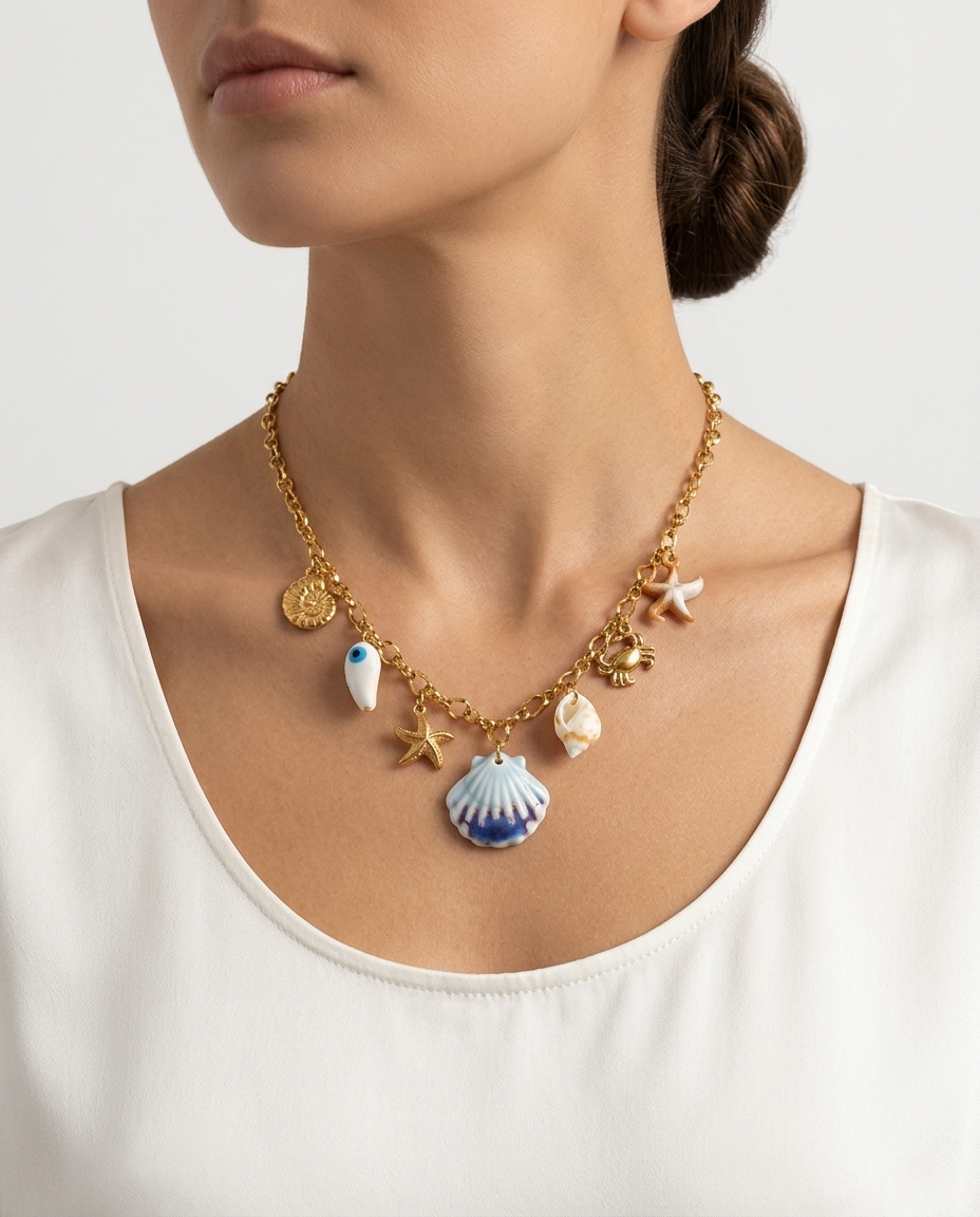 Colorful Shell Stainless Steel Necklace