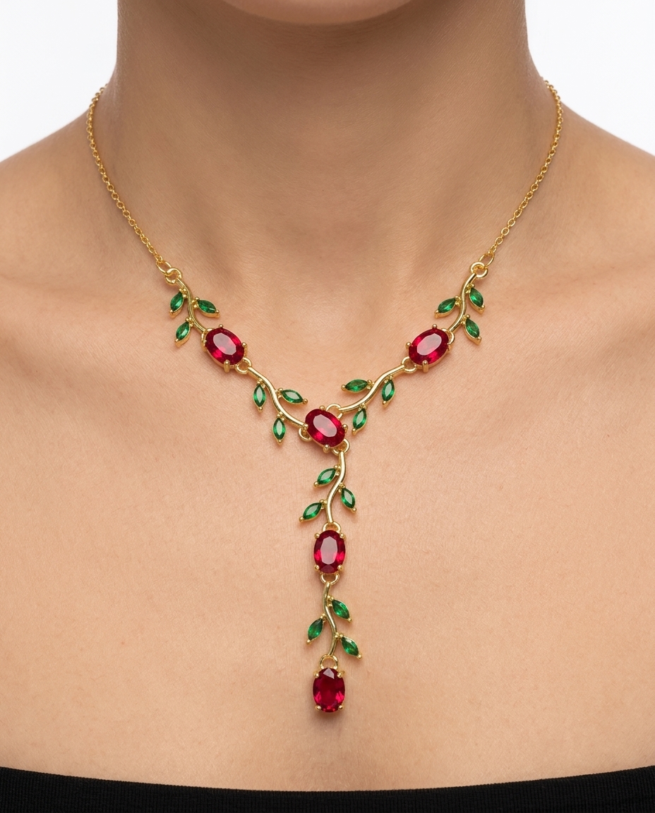 Red Tulip gold-plated necklace