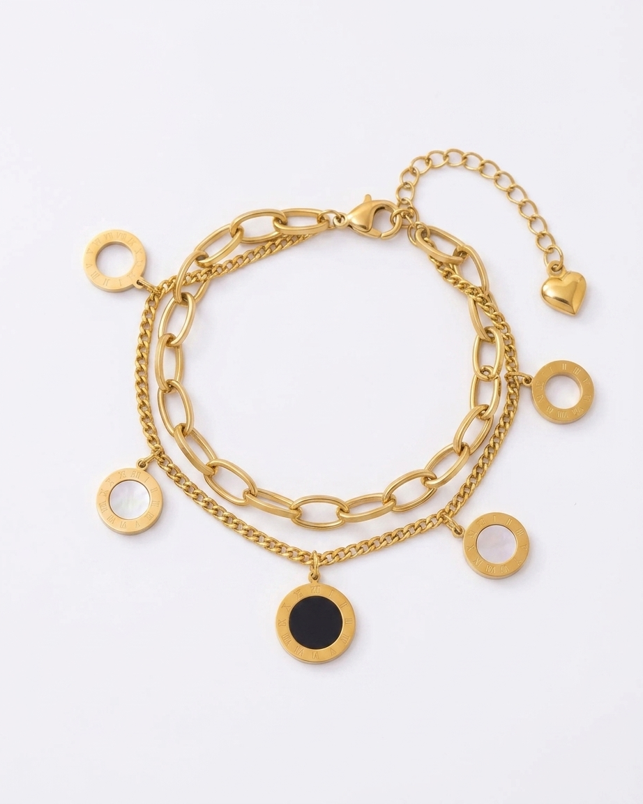Roman-Inspired Stainless Steel Bracelet