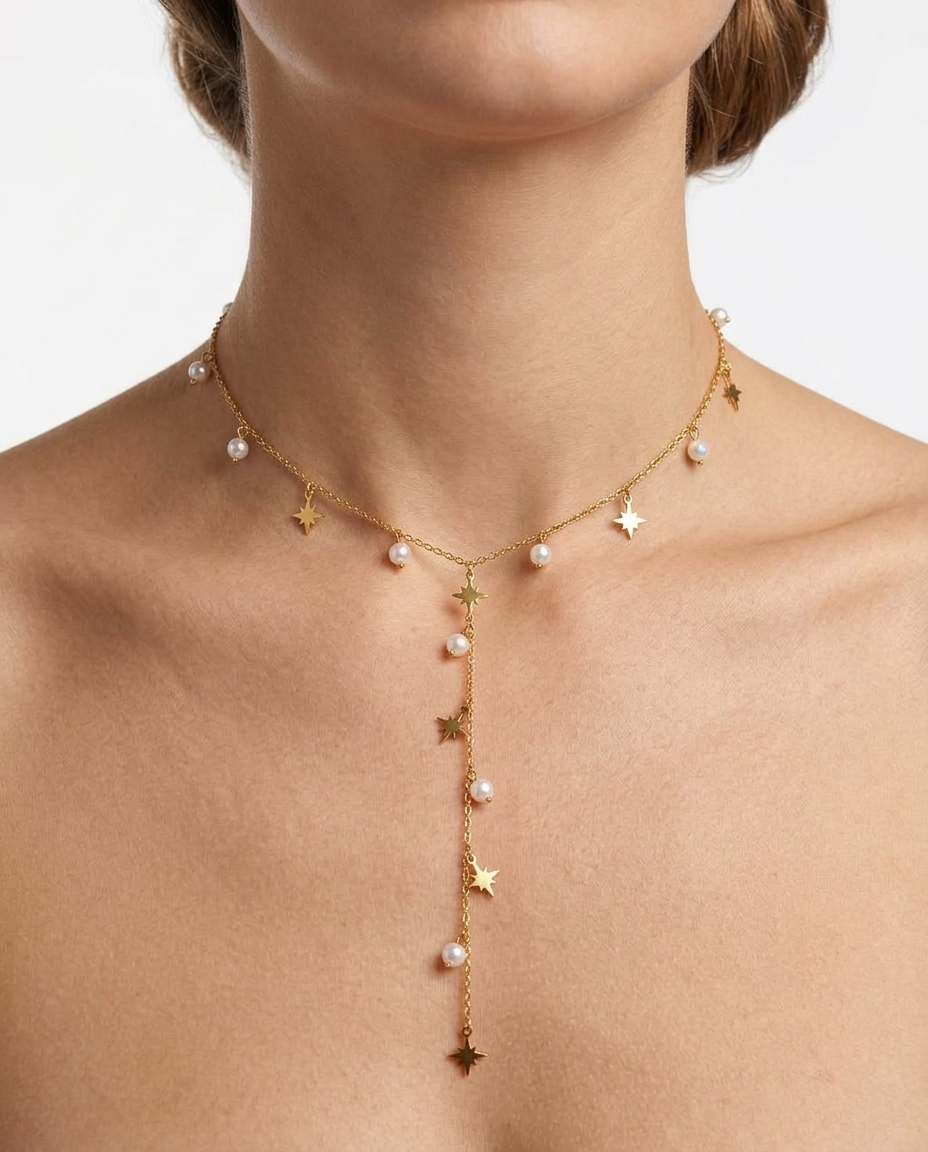 Drop stainless steel necklace